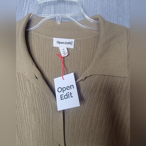 NWT Open Edit Long Sleeve Rib Cardigan Dress - Picture 2 of 4